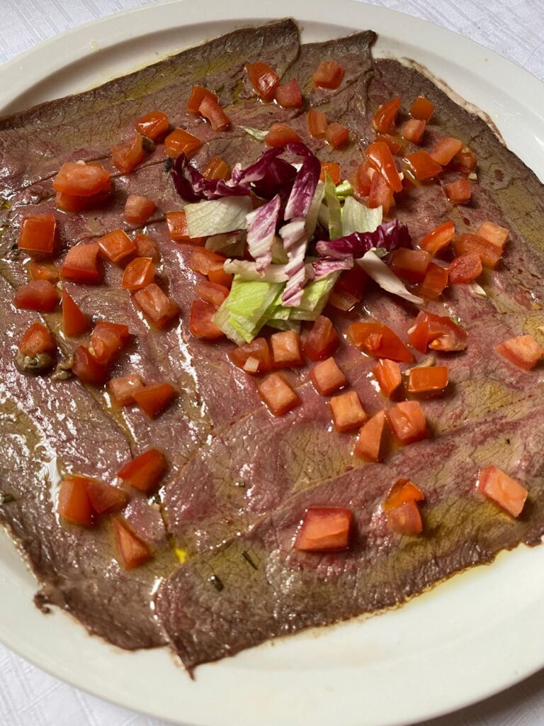 Carpaccio tiepido di manzo